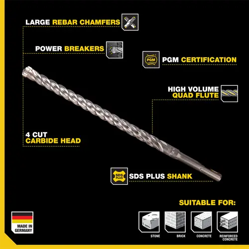 Kango 4 Cut 10mm SDS Drill Bit - Image 3